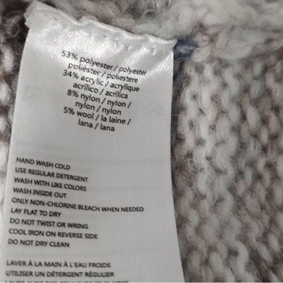 Halston Sweater L Puff Sleeve Space-Dyed Mock Neck Knit Cozy - Picture 9 of 10